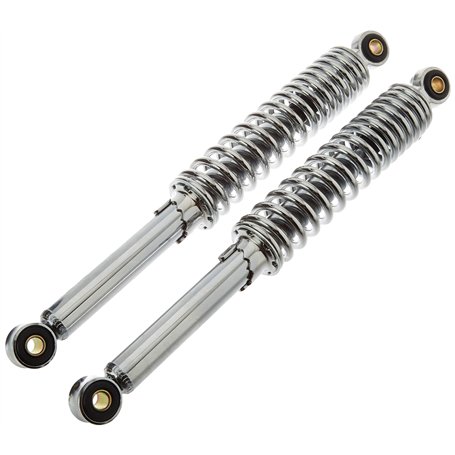 Jeu d'amortisseurs universels chromé 360 mm - Mokick