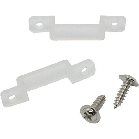 Lumonic 50x Clip de montage LED pour bandes LED de 14mm de large I Fixation de bande LED avec un pont et des vis I Collier/suppo