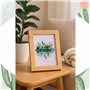 damaloo Lot de cadres photo 10 x 15 cm en bois avec motif - Moderne - Effet bambou - Cadre photo debout et suspendu - Grand cadr