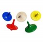 GICO 6472 Lot de 5 toupies en bois multicolores pour enfant Hauteur 4 cm Diamètre 3