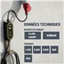ABSINA Borne de Recharge vehicule Electrique CEE Type 2 avec Puissance réglable - Wallbox Mobile 11kW 16A triphasée IP67 avec câ