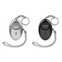 AMATHINGS Lot de 2 alarmes de poche - Noir/argenté - 140 dB - Porte-clés avec lumière LED - Alarme de panique - Porte-clés d'aut