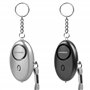 AMATHINGS Lot de 2 alarmes de poche - Noir/argenté - 140 dB - Porte-clés avec lumière LED - Alarme de panique - Porte-clés d'aut