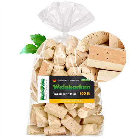 100 bouchons en liège naturel - neufs/prédécoupés - pour création d'un tableau d'affichage | issus de bouteilles de vin - parfai