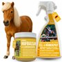 Emma Spray pour crinière de Cheval + Graisse pour Sabot à l'huile de Laurier I Baume + Spray lustrant avec Parfum Vanille I Soin