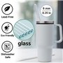 HALM pailles en verre 6x 30 cm de long pour Stanley Cup Quencher Tumbler & bouteilles jusqu'à 0,5 litre + brosse de nettoyage la
