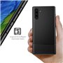 AVANA Coque de protection pour Galaxy Note 10 - Slim Fit - Noir - En silicone TPU souple - Anti-rayures - Fibre de carbone - Pou