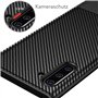 AVANA Coque de protection pour Galaxy Note 10 - Slim Fit - Noir - En silicone TPU souple - Anti-rayures - Fibre de carbone - Pou