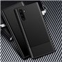 AVANA Coque de protection pour Galaxy Note 10 - Slim Fit - Noir - En silicone TPU souple - Anti-rayures - Fibre de carbone - Pou