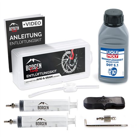 Borgen Kit de Purge Convient pour AVID-SRAM Freins à Disque hydrauliques I Kit d'entretien de Frein de vélo I Kit de Purge avec