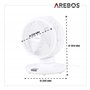 AREBOS Ventilateur de table avec télécommande & minuterie | 55W | oscillation 3D | ventilateur avec 4 niveaux de vitesse | incl.