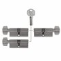 Lot de 3 cylindres à bouton KD 70 mm 35/35 à fermeture identique avec 15 clés