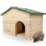 WILDLIFE HOME Maison pour hérisson en bois résistant à l'hiver avec sol et toit à pente résistant aux intempéries I Mangeoire po