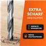 MEISTERGRIFF® Lot de 7 forets à bois longs – Forets extra tranchants – Forets hélicoïdaux stables et incassables – Diamètres 4, 