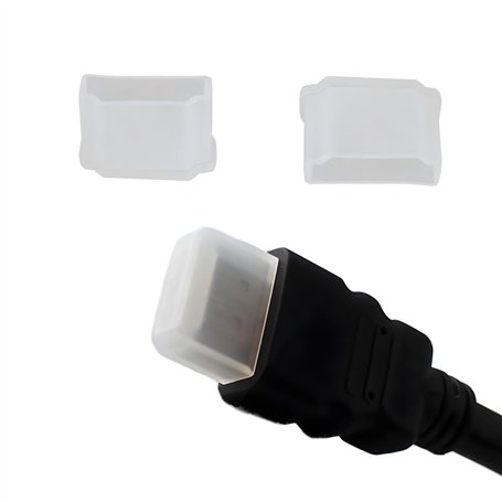 FeJu Lot de 6 capuchons de protection HDMI - Transparent - Plastique - Capuchons anti-poussière pour câble HDMI - Protection de