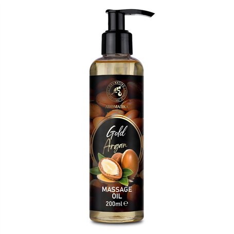 Huile de Massage Arganier Doré 200 ml - Huile d'Amande - Huile de Pépins de Raisin - Huile de Pépins de Pêche et Huile de Jojoba