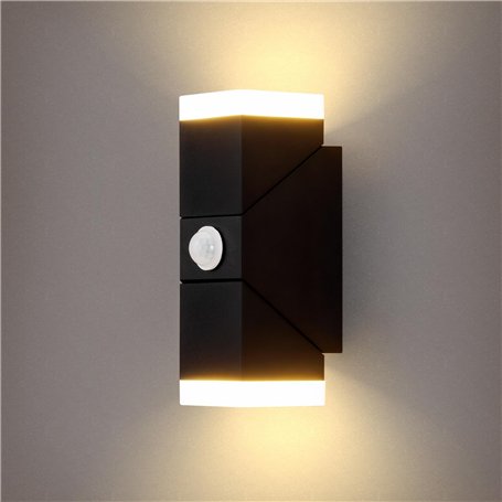 Combuh IP65 Applique Mural Luminaire Exterieur avec Detecteur de Mouvement 12W Moderne Lampe Murale Blanc Chaud 3000K Eclairage