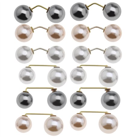 12pcs Fausse Perle Broche Broche Anti-Exposition Décolleté Goupille de Sécurité Clip pour Châle Cardigan Chandail Écharpe Chapea