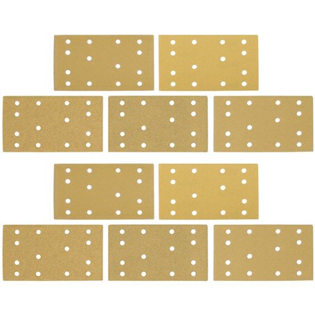 OTOTEC Lot de 50 disques abrasifs rectangulaires à 14 trous pour ponceuse orbitale manuelle Jaune 133 x 80 mm