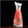 Veciado Lot de 2 Carafes à Eau en Plastique de 1 Litre avec Couvercles Blancs à Rabat - Pichets Incassables Recyclables et de Qu