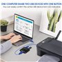 JIVIMOCO Sélecteur de commutateur USB 3.0 Commutateur KVM 5 Gbps 2 en 1 Sortie Commutateur USB 3.0 Compartiment Bidirectionnel p