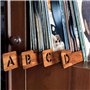 Dsdhuf 26 Pièces Intercalaires pour Disques Vinyles Intercalaires en Bois pour Disques Vinyles Alphabétiques Séparateurs de Stoc