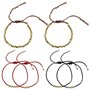 eMagTech 6pcs Tibétain Cuivre Perles Bracelets Bouddhiste Chanceux Bracelet Main Tressé Corde Réglable Bonne Chance Amulette Bij