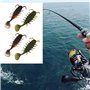 Briny River Lot de 50 Leurres de Pêche en Plastique Souples en Forme de Ver pour Poissons d'eau Douce Et d'eau de Mer 3,5 Cm