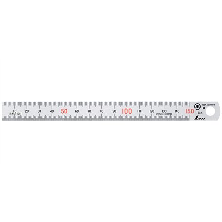 Shinwa Sokutei Linear Scale 15cm [JIS 1st grade] Numbers written in red (14001) (Japan Import)