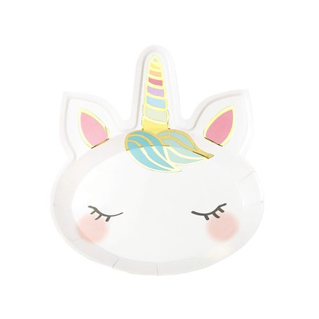 Talking Tables Assiettes en forme de Visage de Licorne