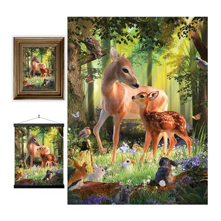 3D LiveLife Affiche Murales Lenticulaires Cerf à l'Aube de Deluxebase. Poster Faune 3D sans Cadre. Décoration Murale Parfaite. O