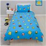 Nintendo Super Mario Parure de lit Simple avec Housse de Couette réversible Double Face avec taie d'oreiller Assortie en Polycot