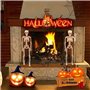 Boolavard Lot de 2 Décorations d'halloween en Forme de Squelette, 40,6 cm, Corps Entier, en Plastique, à Suspendre, avec Articul