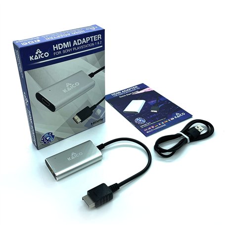 PS1 HDMI / PS2 AV Cable for All Sony Playstation & PS2 Models - Built in Switch to Swap Between RGB Or Component - PS1 & PS2 to