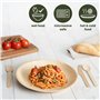 HAAGO 80 Pcs Vaisselle Jetable en Feuille de Palmier - Disposable Plates & Cutlery, comme Assiettes Bambou - 20 Assiettes et 60