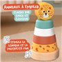 Nene Toys Jouet Bébé 1 an – Jouet Montessori en Bois 4-en-1 avec Blocs Sensoriels, Pluie Musicale, Labyrinthe Girafe & Anneaux à