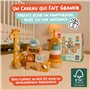 Nene Toys Jouet Bébé 1 an – Jouet Montessori en Bois 4-en-1 avec Blocs Sensoriels, Pluie Musicale, Labyrinthe Girafe & Anneaux à