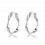 Boucles d'oreilles créoles torsadées en argent sterling
