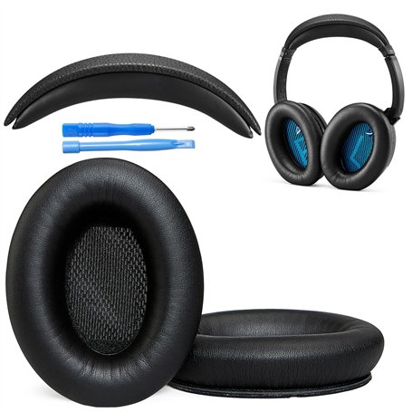 Coussin de Bandeau et Oreillettes de Remplacement pour Casques Bose QuietComfort 2 (QC2) et QuietComfort 15 (QC15) (Non Compatib