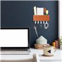 7 cm - Porte Cle Murale avec 5 Crochets et Plateau de Rangement - Porte Cles Mur