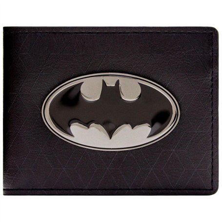 Batman to The Batmobile! Insigne en Métal Emblème de Chauve-Souris Portefeuille Bi-Fold Porte-Carte d'Identité & Porte-Carte