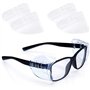 Protections Latérales pour Lunettes de Sécurité, 3 Paires de Protections Transparentes Flexibles à Enfiler de Lunettes de Sécuri