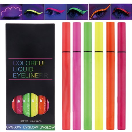 Nivofu 6 Couleurs Eyeliner Waterproof Colorés