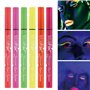 Nivofu 6 Couleurs Eyeliner Waterproof Colorés, Résistant aux Bavures, Longue Durée, UV Glow Matte Eyeliner, Néon Eyeliner Fluore
