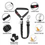 MOLHEM Lot de 2 ceintures de sécurité pour chien - Harnais de sécurité élastique réglable pour voiture - Laisse rembourrée élast