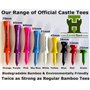 Castle Tees Lot de 40 tees de golf jaunes officiels en bambou de qualité supérieure - Outil de réparation, marqueur de balle et 