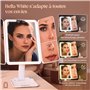 hajer Miroir Maquillage Lumineux à LED + Pochette de Transport, Grossissant 1X/3X/5X, 3 Modes éclairage, Tactile et Rechargeable