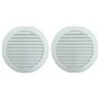 TEKLiNe 2 Grilles Ventilation Aération Plastique 120mm Encastré Rond Protection Insectes Système Air Maison Couleur Blanc