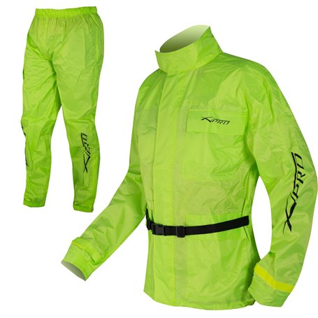 A-Pro Ensemble de pluie comprenant une veste et un pantalon fluo