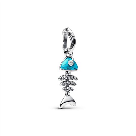 Perle de verre Pandora 793894C01 Bleu Argenté